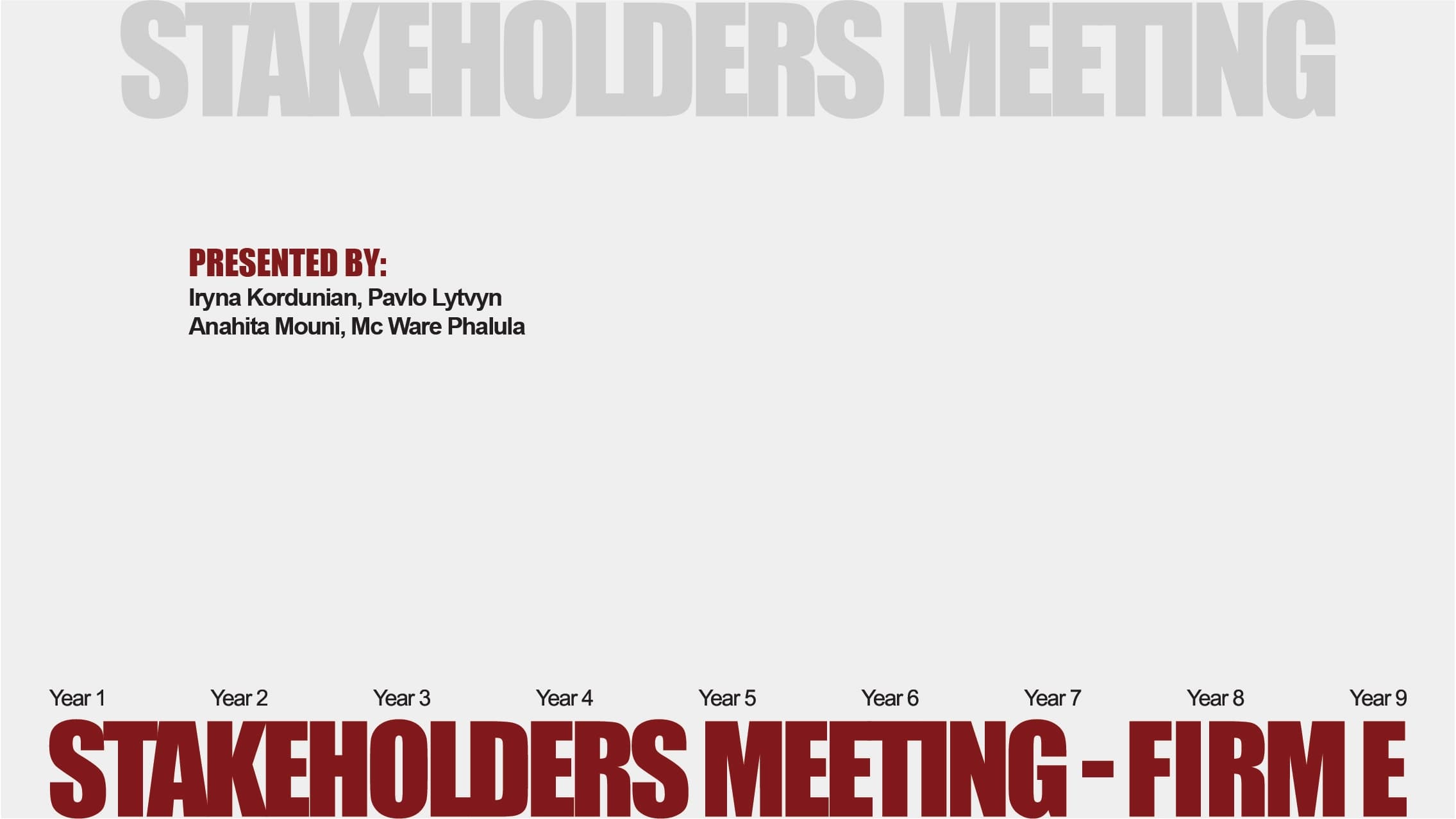 Firm E project slide 1