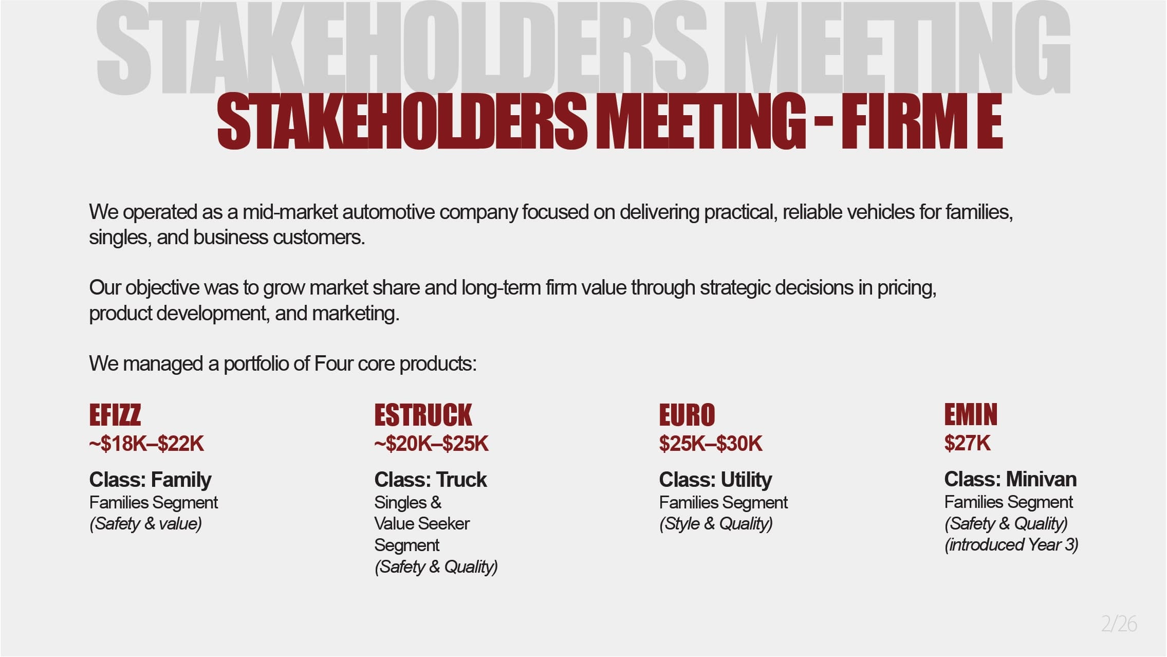 Firm E project slide 2